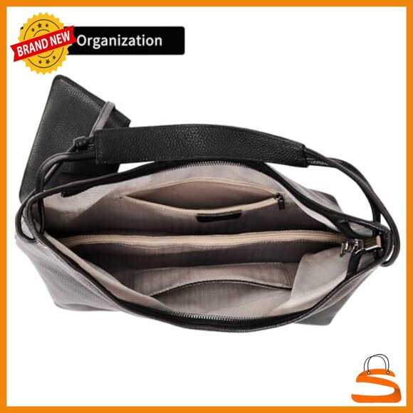 Large Genuine Leather Hobo Shoulder Bag Slouchy Handbag for Work Everyday - Picture 6 of 7